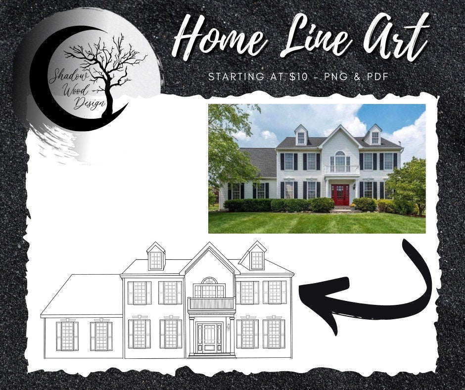 Custom Home Line Art